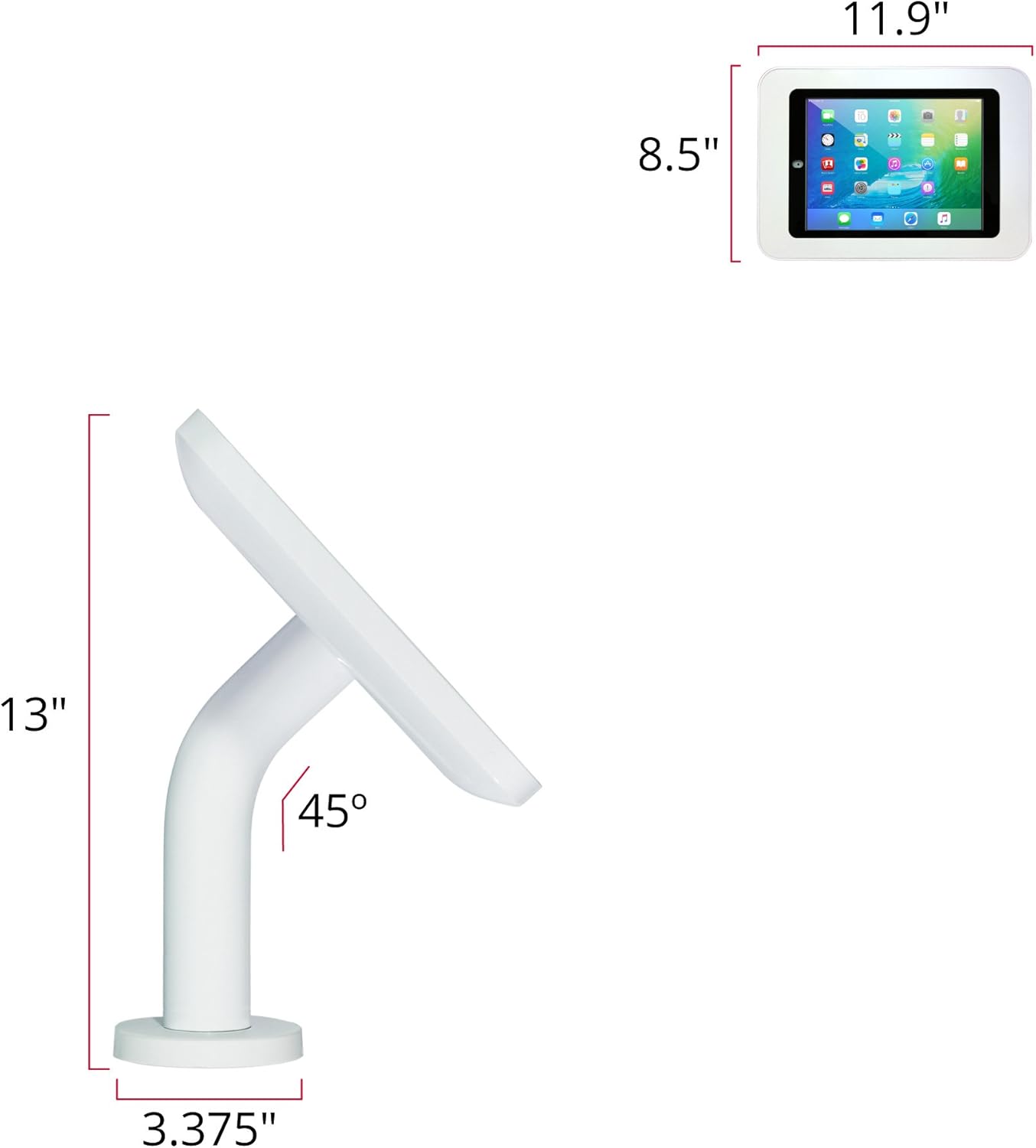 The Joy Factory Elevate II Wall/Countertop Retail Kiosk Enclosure Case for iPad 10.2" 8th/7th Gen (White)